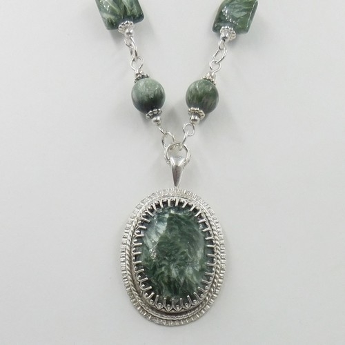 DKC-1173 Pendant Seraphinite & Sterling Silver $300 at Hunter Wolff Gallery